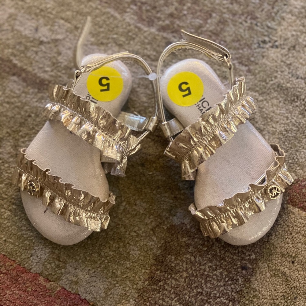 Michael Kors Girls Open Toe Sandals Gold